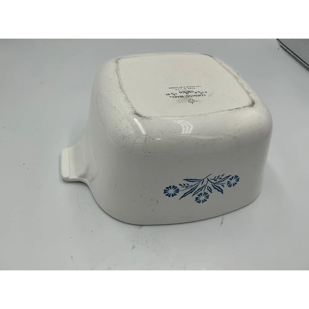 Vintage Corning Ware Blue Cornflower Casserole Dish P-1 3/4-B 1.75 QT White‎